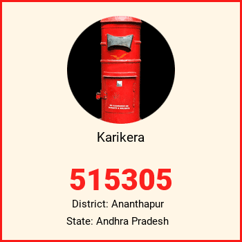 Karikera pin code, district Ananthapur in Andhra Pradesh