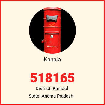Kanala pin code, district Kurnool in Andhra Pradesh