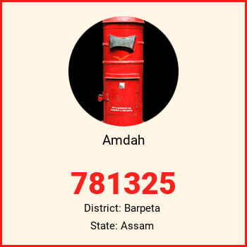 Amdah pin code, district Barpeta in Assam