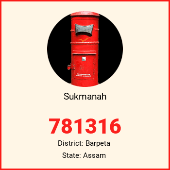 Sukmanah pin code, district Barpeta in Assam