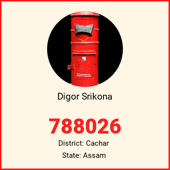 Digor Srikona pin code, district Cachar in Assam