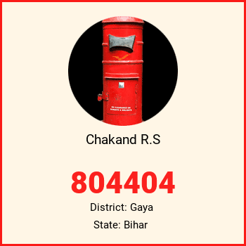 Chakand R.S pin code, district Gaya in Bihar