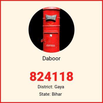 Daboor pin code, district Gaya in Bihar