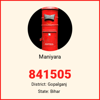 Maniyara pin code, district Gopalganj in Bihar