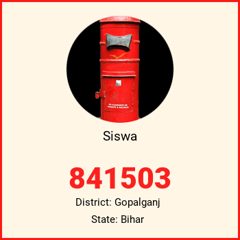 Siswa pin code, district Gopalganj in Bihar