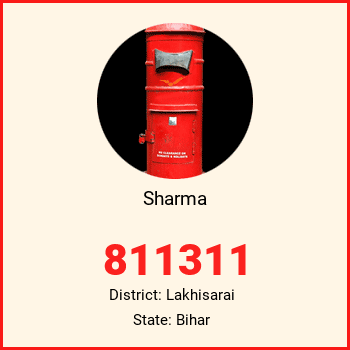 Sharma pin code, district Lakhisarai in Bihar