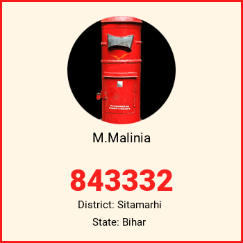 M.Malinia pin code, district Sitamarhi in Bihar