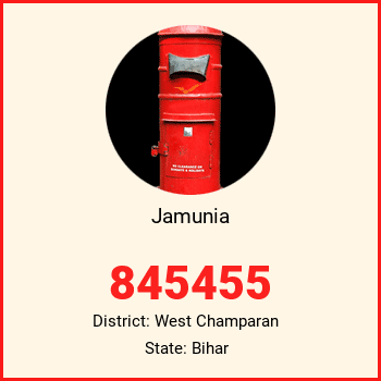 Jamunia pin code, district West Champaran in Bihar