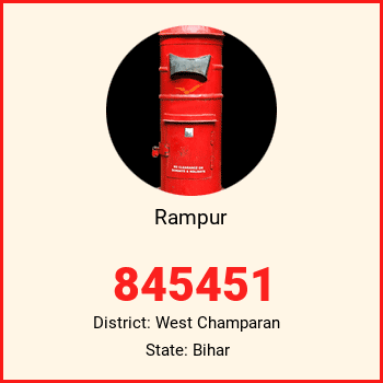 Rampur pin code, district West Champaran in Bihar