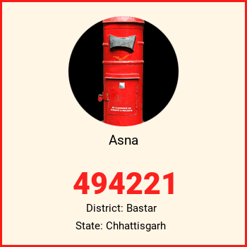 Asna pin code, district Bastar in Chhattisgarh