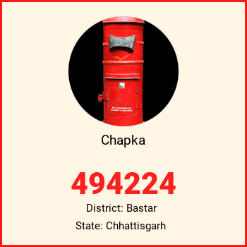 Chapka pin code, district Bastar in Chhattisgarh