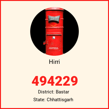 Hirri pin code, district Bastar in Chhattisgarh