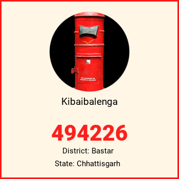 Kibaibalenga pin code, district Bastar in Chhattisgarh