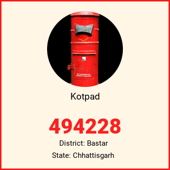 Kotpad pin code, district Bastar in Chhattisgarh