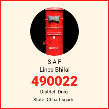 S A F Lines Bhilai pin code, district Durg in Chhattisgarh