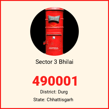 Sector 3 Bhilai pin code, district Durg in Chhattisgarh