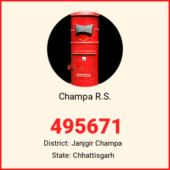 Champa R.S. pin code, district Janjgir Champa in Chhattisgarh