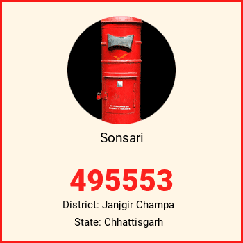 Sonsari pin code, district Janjgir Champa in Chhattisgarh