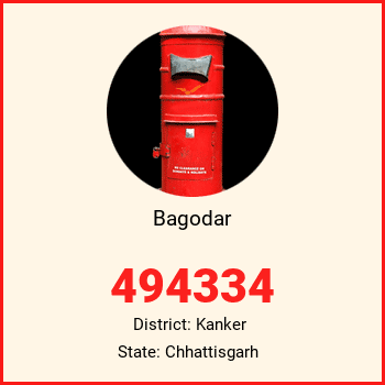 Bagodar pin code, district Kanker in Chhattisgarh