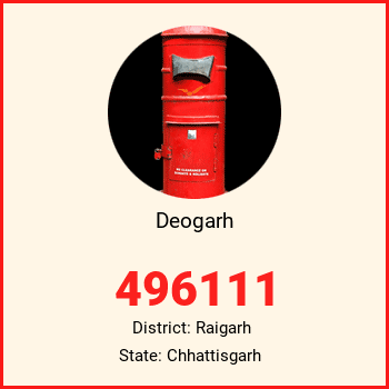 Deogarh pin code, district Raigarh in Chhattisgarh