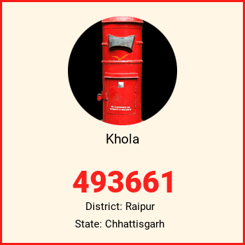 Khola pin code, district Raipur in Chhattisgarh