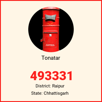 Tonatar pin code, district Raipur in Chhattisgarh