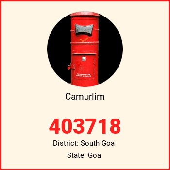 Camurlim pin code, district South Goa in Goa