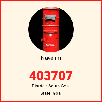 Navelim pin code, district South Goa in Goa