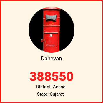 Dahevan pin code, district Anand in Gujarat