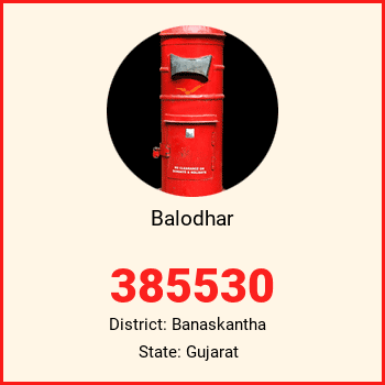 Balodhar pin code, district Banaskantha in Gujarat