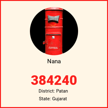 Nana pin code, district Patan in Gujarat