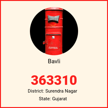 Bavli pin code, district Surendra Nagar in Gujarat