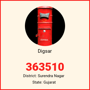Digsar pin code, district Surendra Nagar in Gujarat