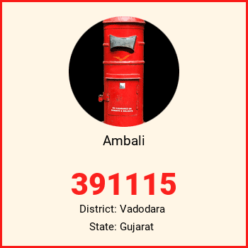 Ambali pin code, district Vadodara in Gujarat