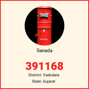 Sanada pin code, district Vadodara in Gujarat