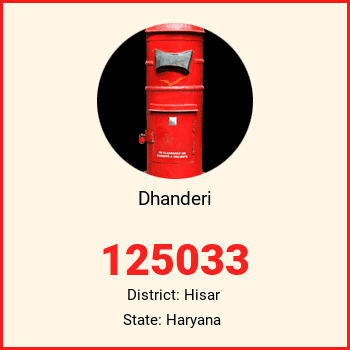 Dhanderi pin code, district Hisar in Haryana