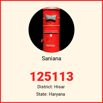 Saniana pin code, district Hisar in Haryana