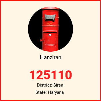 Hanziran pin code, district Sirsa in Haryana