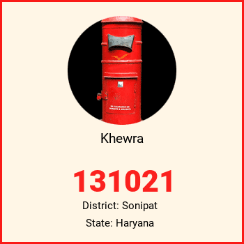 Khewra pin code, district Sonipat in Haryana
