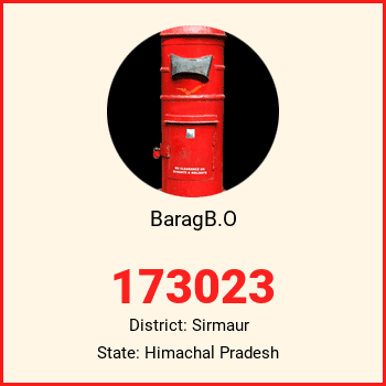 BaragB.O pin code, district Sirmaur in Himachal Pradesh