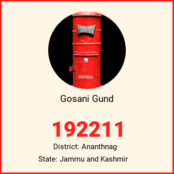 Gosani Gund pin code, district Ananthnag in Jammu and Kashmir