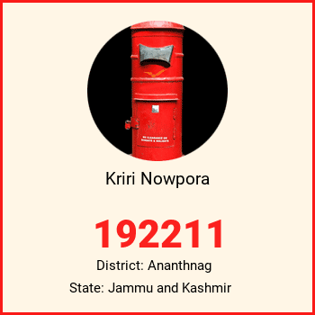Kriri Nowpora pin code, district Ananthnag in Jammu and Kashmir