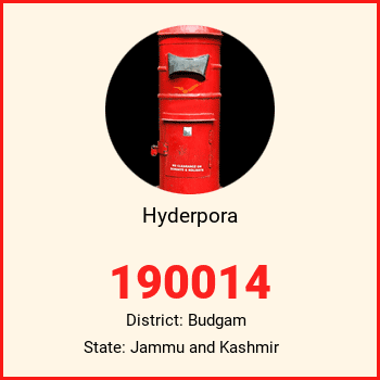 Hyderpora pin code, district Budgam in Jammu and Kashmir