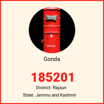 Gonda pin code, district Rajauri in Jammu and Kashmir