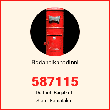 Bodanaikanadinni pin code, district Bagalkot in Karnataka