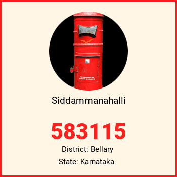Siddammanahalli pin code, district Bellary in Karnataka