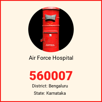 Air Force Hospital pin code, district Bengaluru in Karnataka
