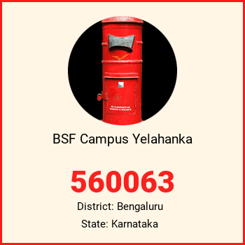 BSF Campus Yelahanka pin code, district Bengaluru in Karnataka