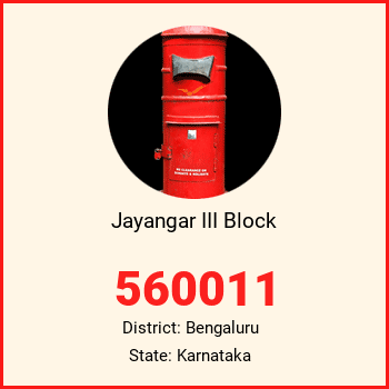Jayangar III Block pin code, district Bengaluru in Karnataka