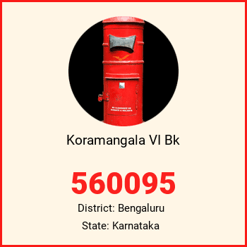 Koramangala VI Bk pin code, district Bengaluru in Karnataka